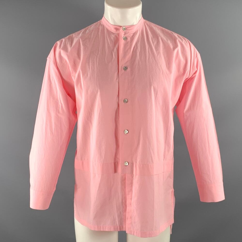 TOOGOOD Size S Pink Cotton Nehru Collar Long Sleeve Shirt